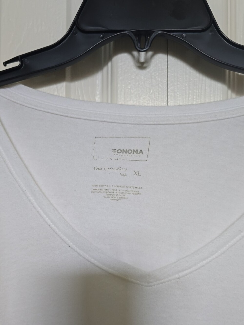 Sonoma Women's White Long Sleeve V-Neck Tee - Picture 2 of 5